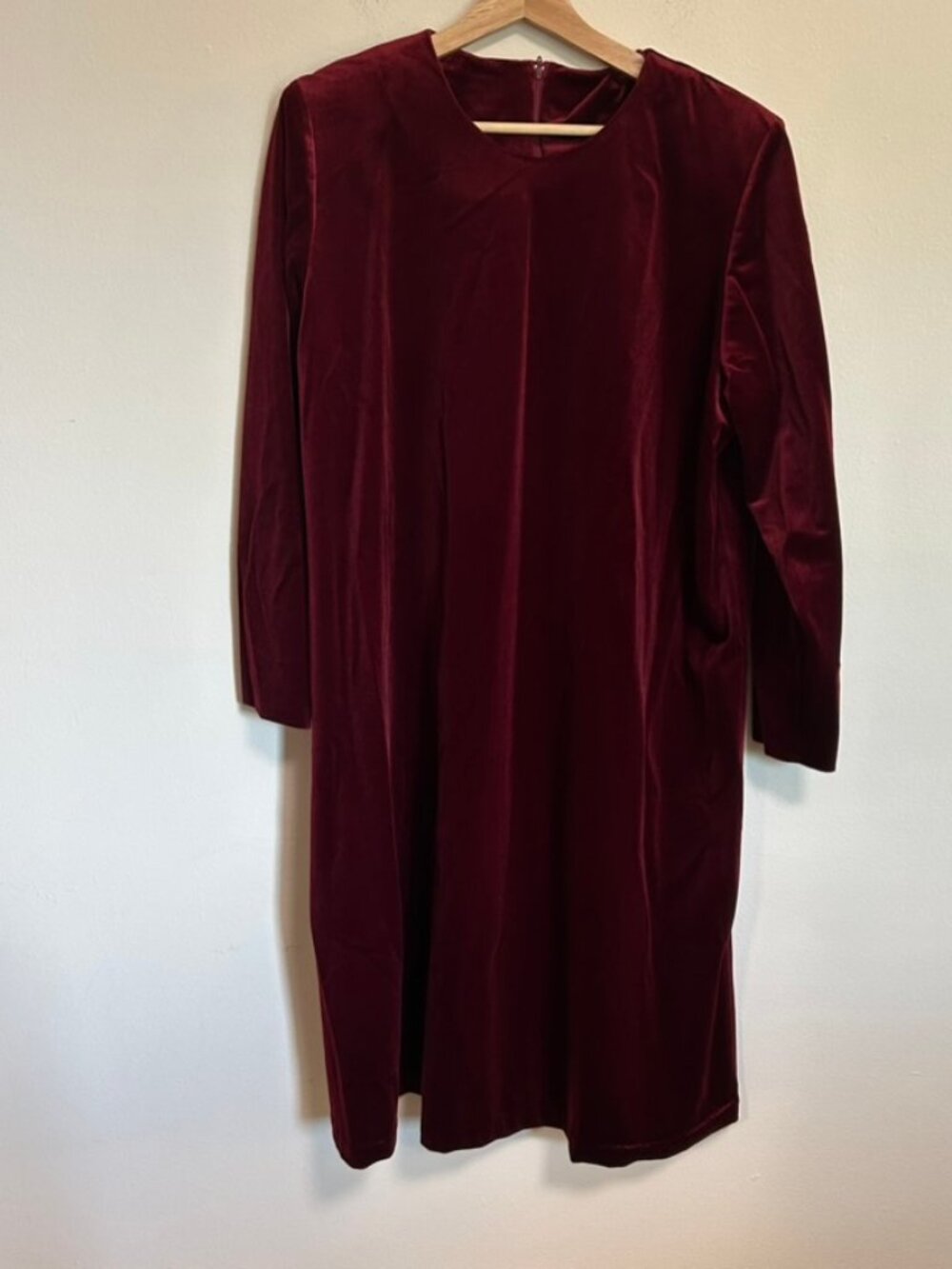 Vintage Anthony Richards Sz 18 Burgundy Red Longsleeve Dress Velvet EUC Classic